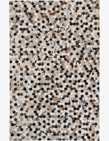 5' 1 x 8' Cowhide Leather Rug
