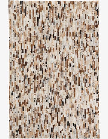 5' 1 x 7' 9 Cowhide Leather Rug