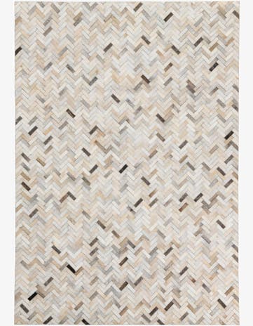 5' 3 x 7' 5 Cowhide Leather Rug