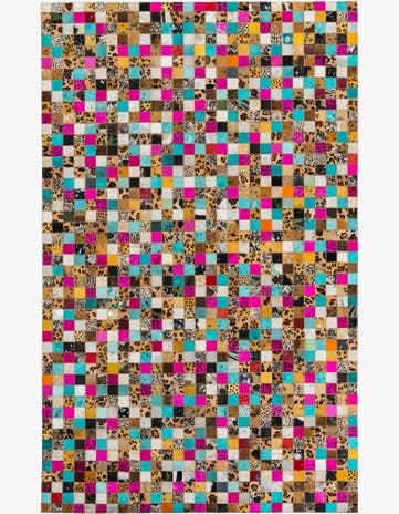 5' x 8' Cowhide Leather Rug