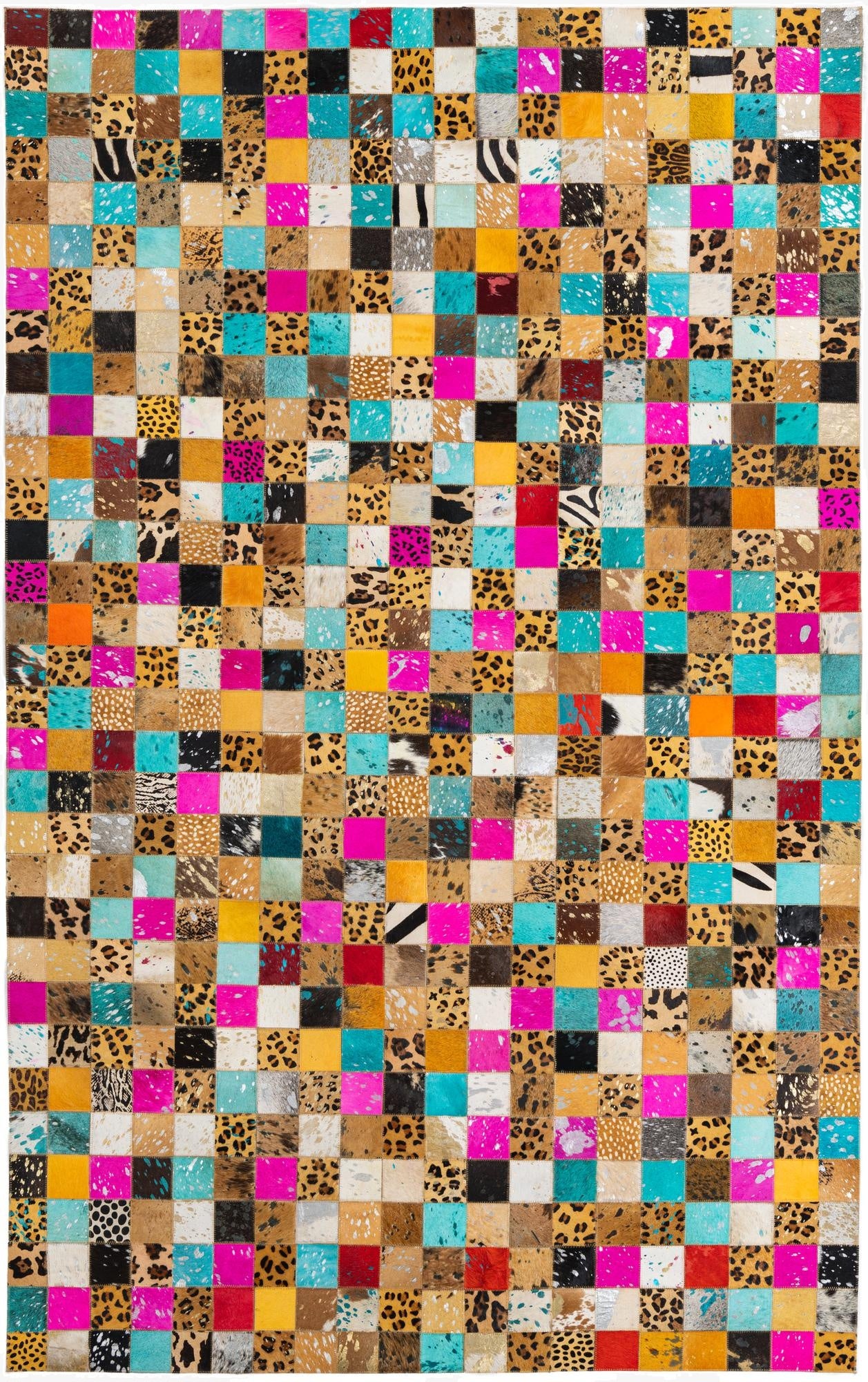 5' x 8' 1 Cowhide Leather Rug