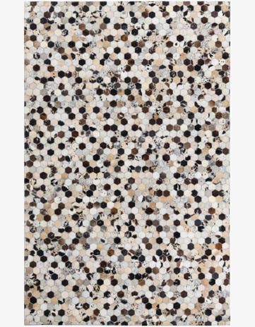 5' 1 x 8' Cowhide Leather Rug