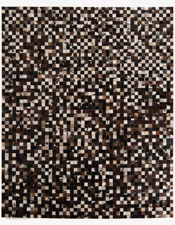 8' 1 x 10' Cowhide Leather Rug