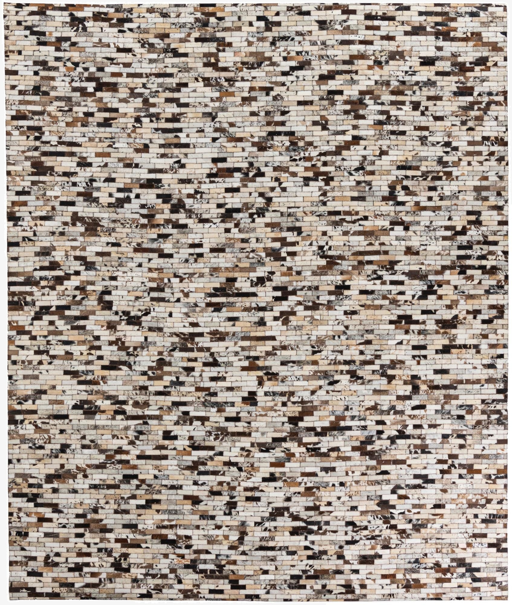 8' 2 x 9' 9 Cowhide Leather Rug