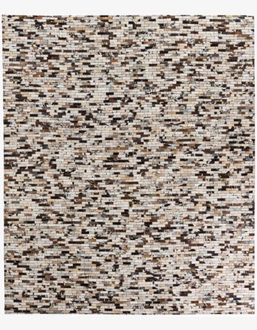 8' 2 x 9' 9 Cowhide Leather Rug