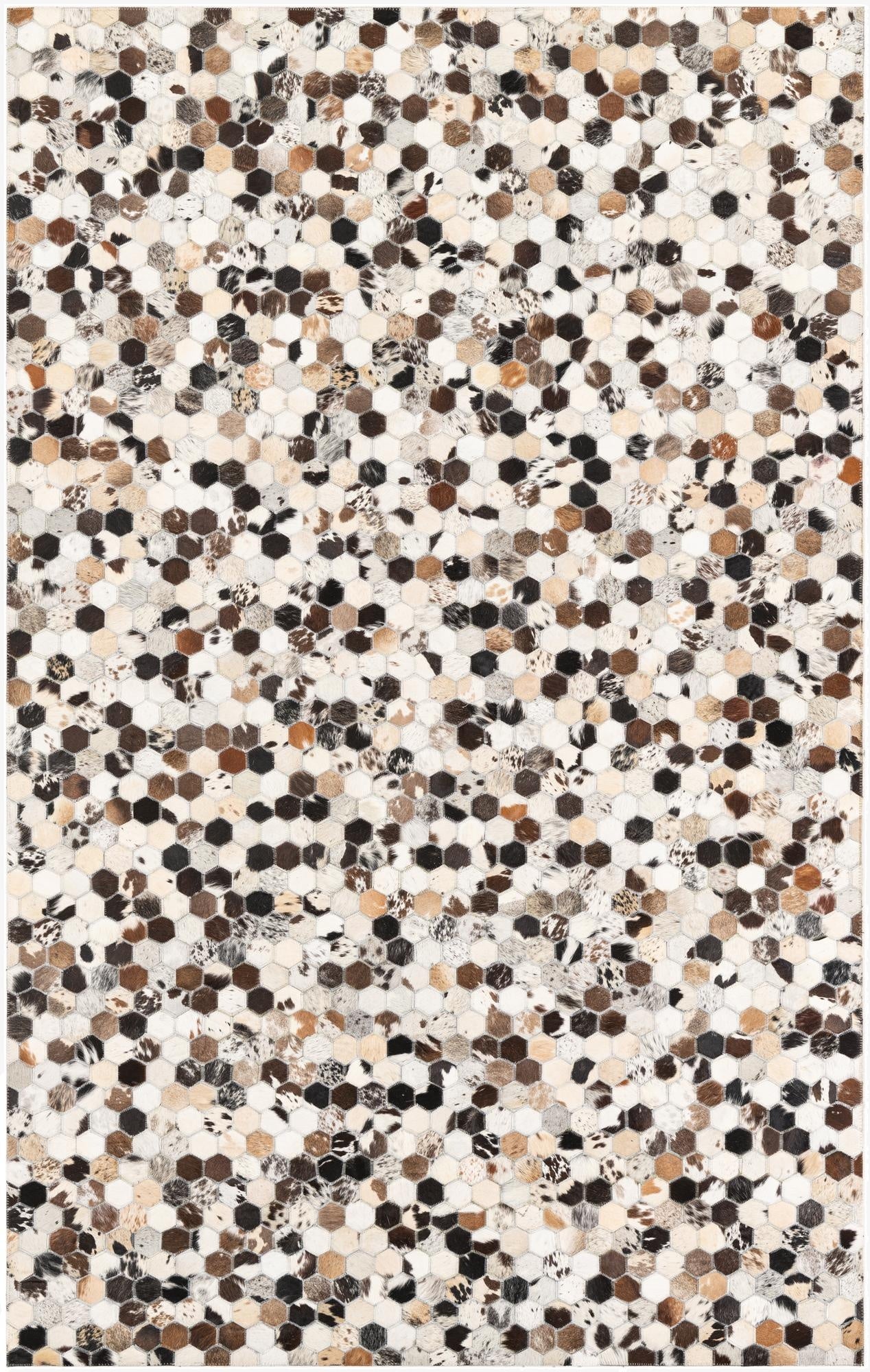 5' 1 x 8' 1 Cowhide Leather Rug