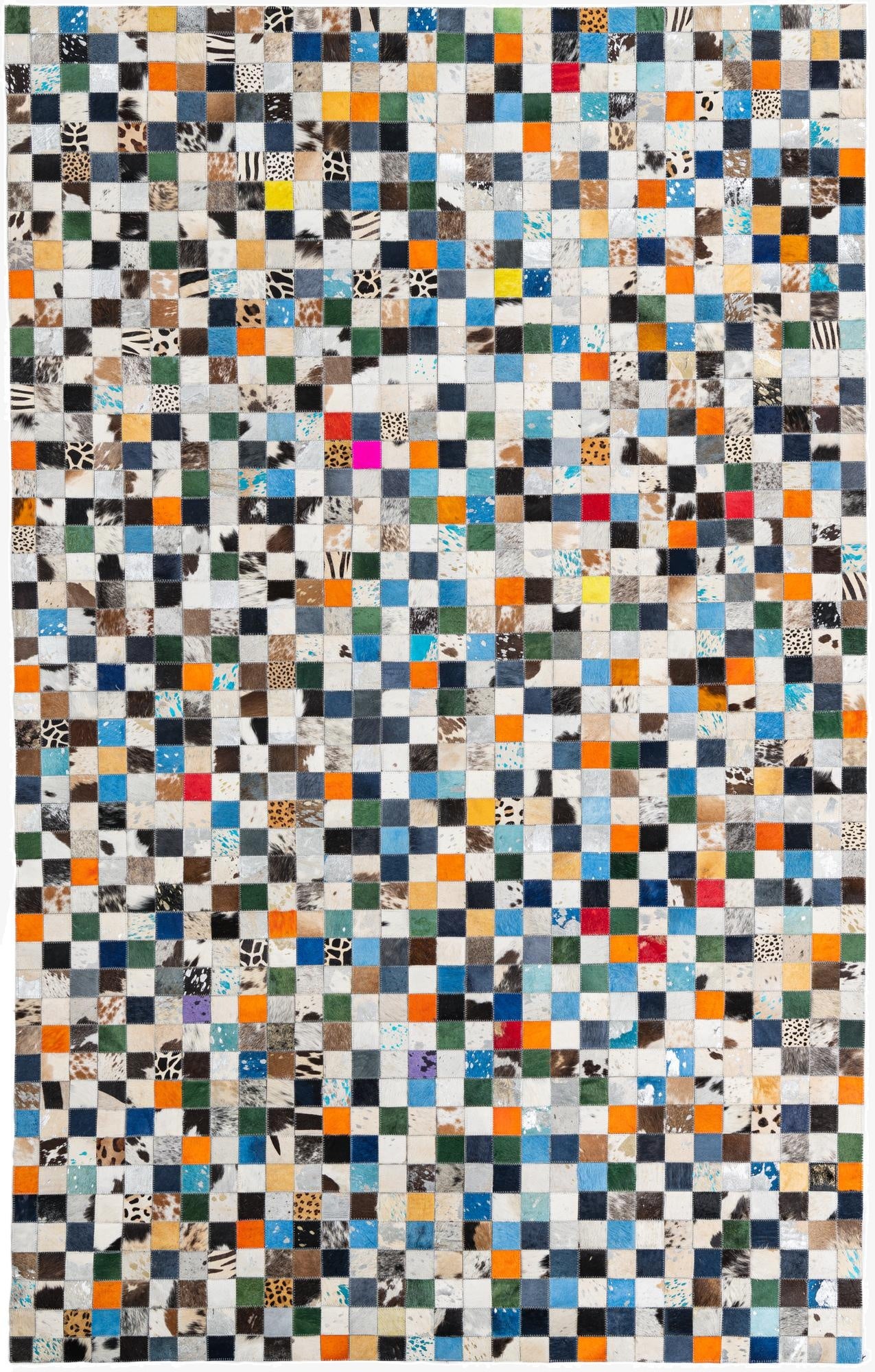 5' 1 x 8' Cowhide Leather Rug