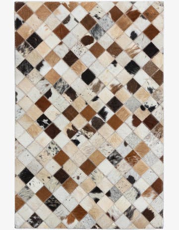2' x 3' Cowhide Leather Rug
