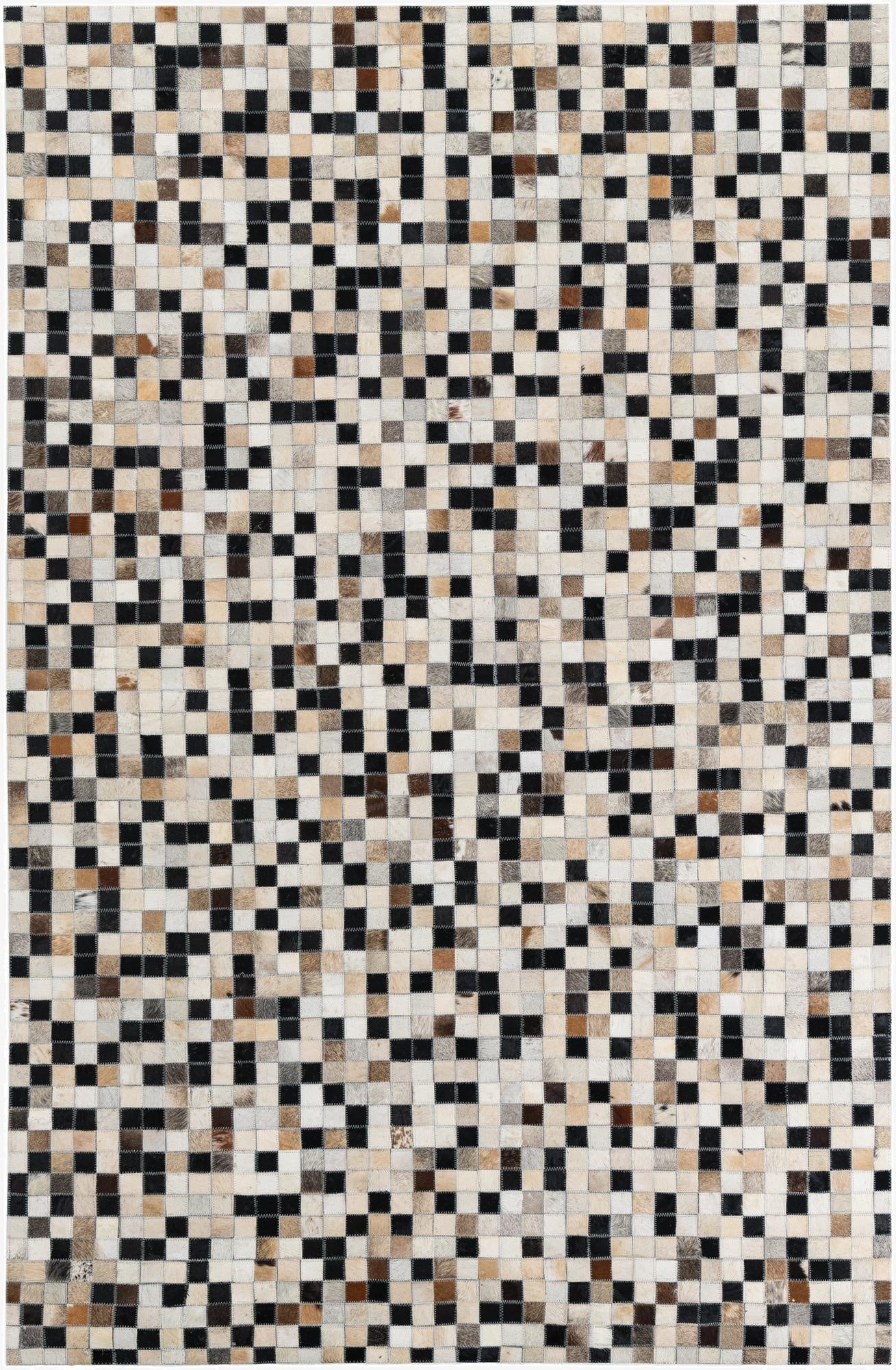 5' x 7' 9 Cowhide Leather Rug