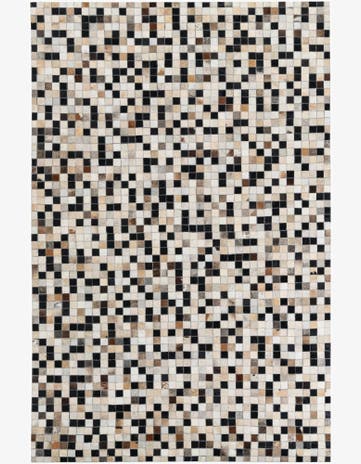 5' x 7' 9 Cowhide Leather Rug