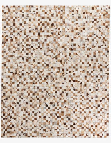 8' 1 x 9' 10 Cowhide Leather Rug