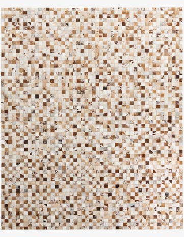 8' 1 x 10' Cowhide Leather Rug