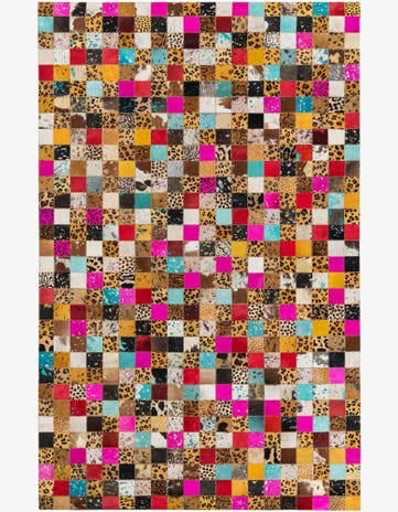 5' x 8' Cowhide Leather Rug