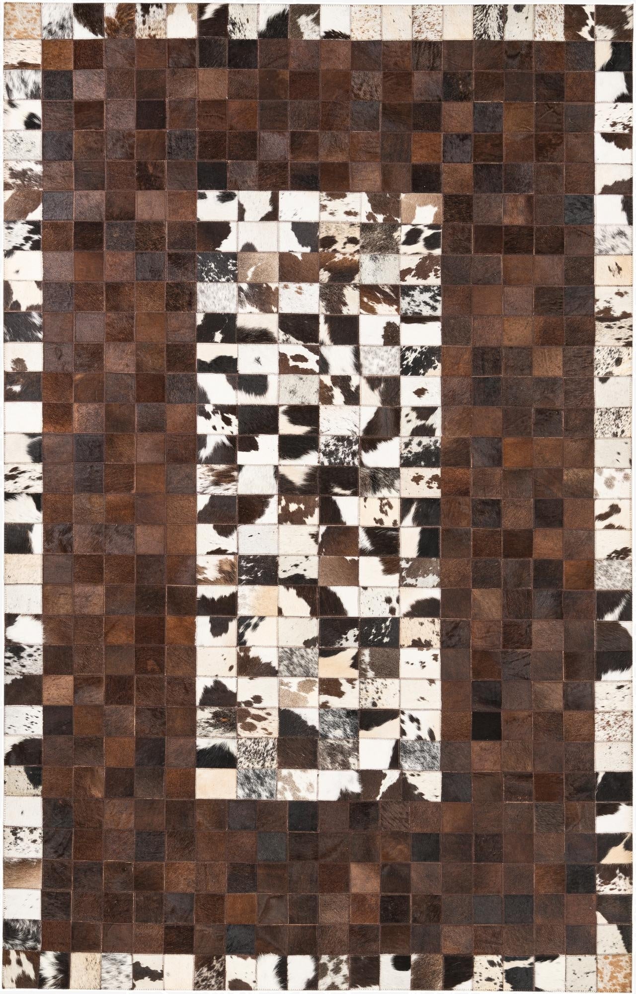 5' 1 x 8' Cowhide Leather Rug