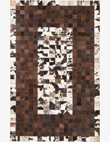 5' 1 x 8' Cowhide Leather Rug