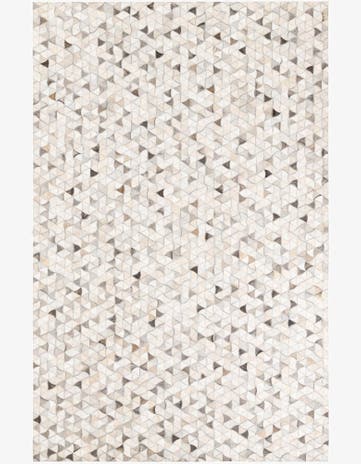 5' 2 x 8' Cowhide Leather Rug