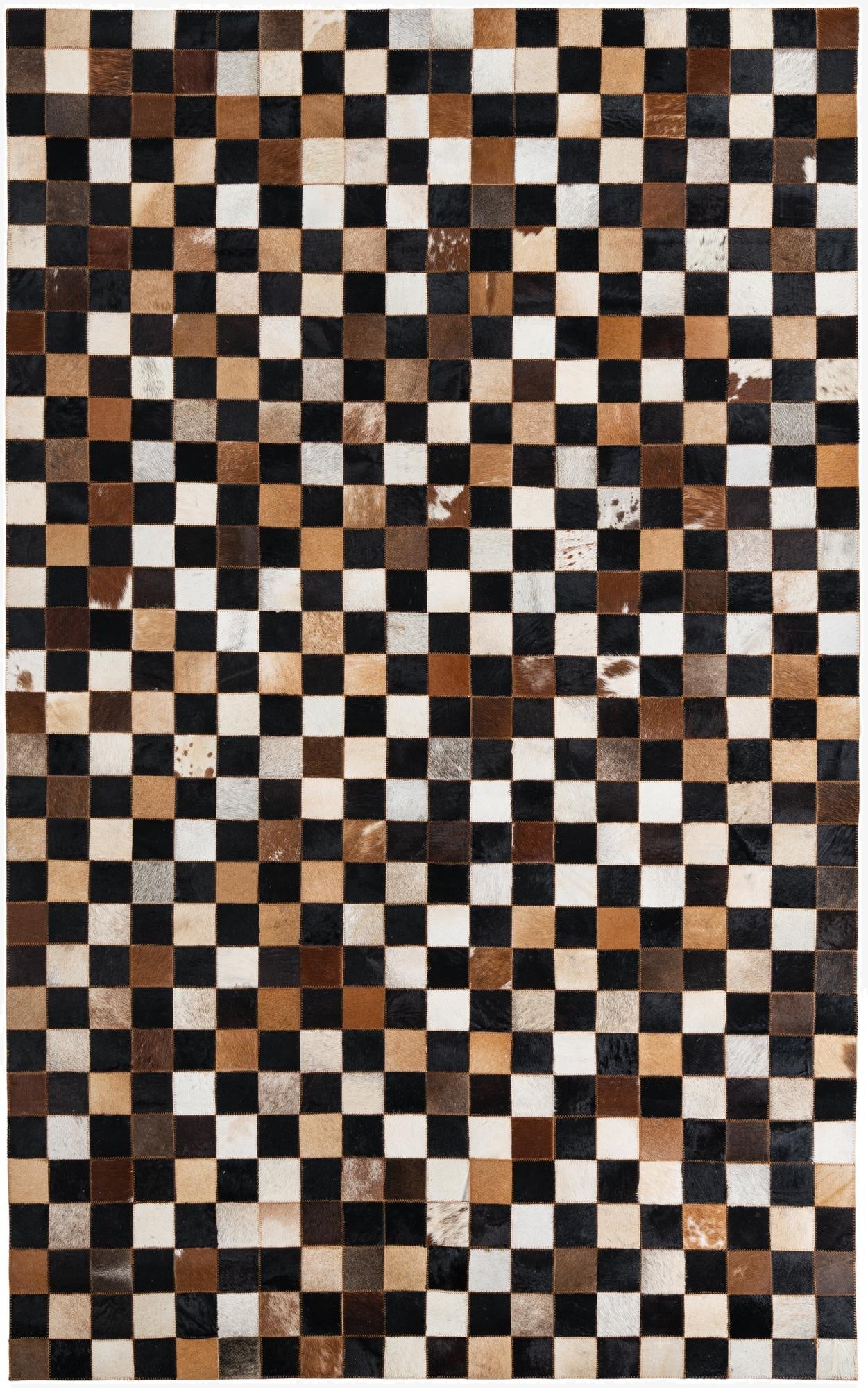 5' 1 x 8' Cowhide Leather Rug
