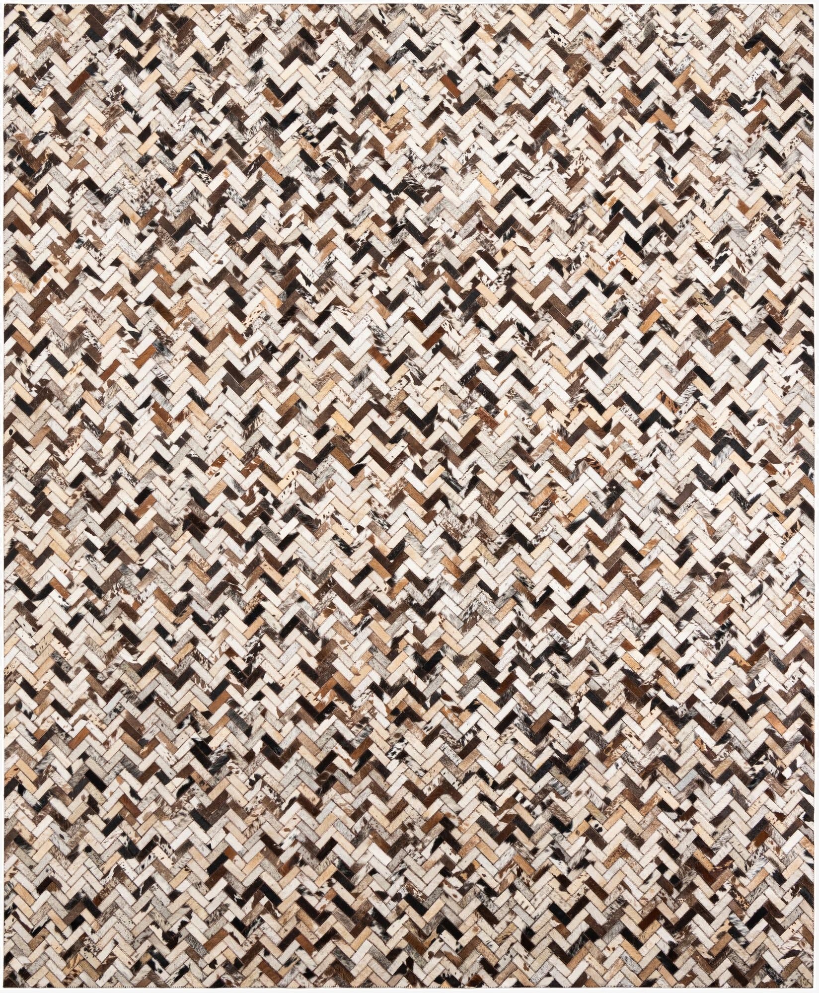 8' x 9' 10 Cowhide Leather Rug