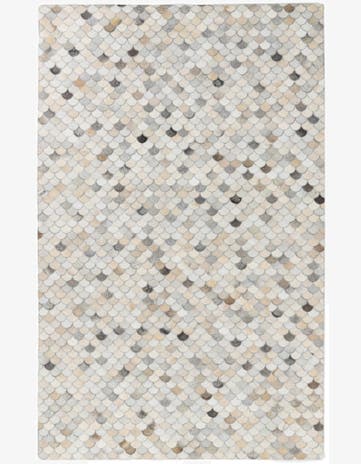 5' 1 x 8' 1 Cowhide Leather Rug