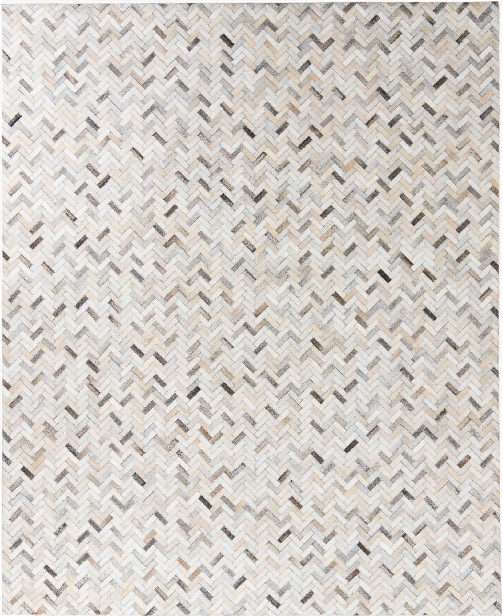 7' 9 x 9' 7 Cowhide Leather Rug