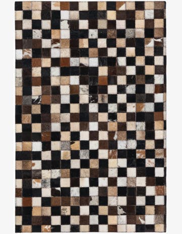 2' x 3' 1 Cowhide Leather Rug