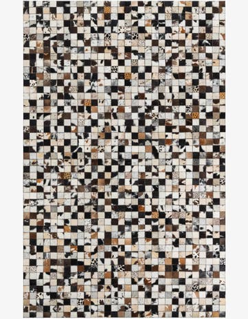 5' 1 x 8' Cowhide Leather Rug