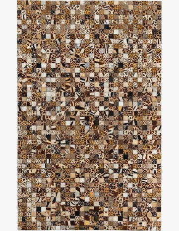 5' 1 x 8' Cowhide Leather Rug