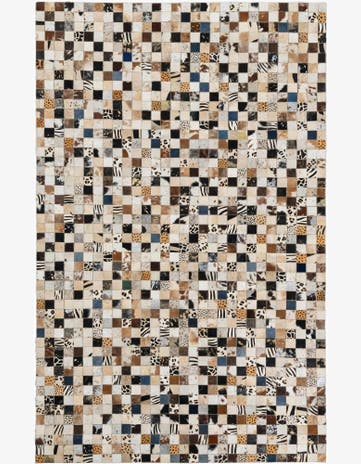 5' 1 x 8' Cowhide Leather Rug