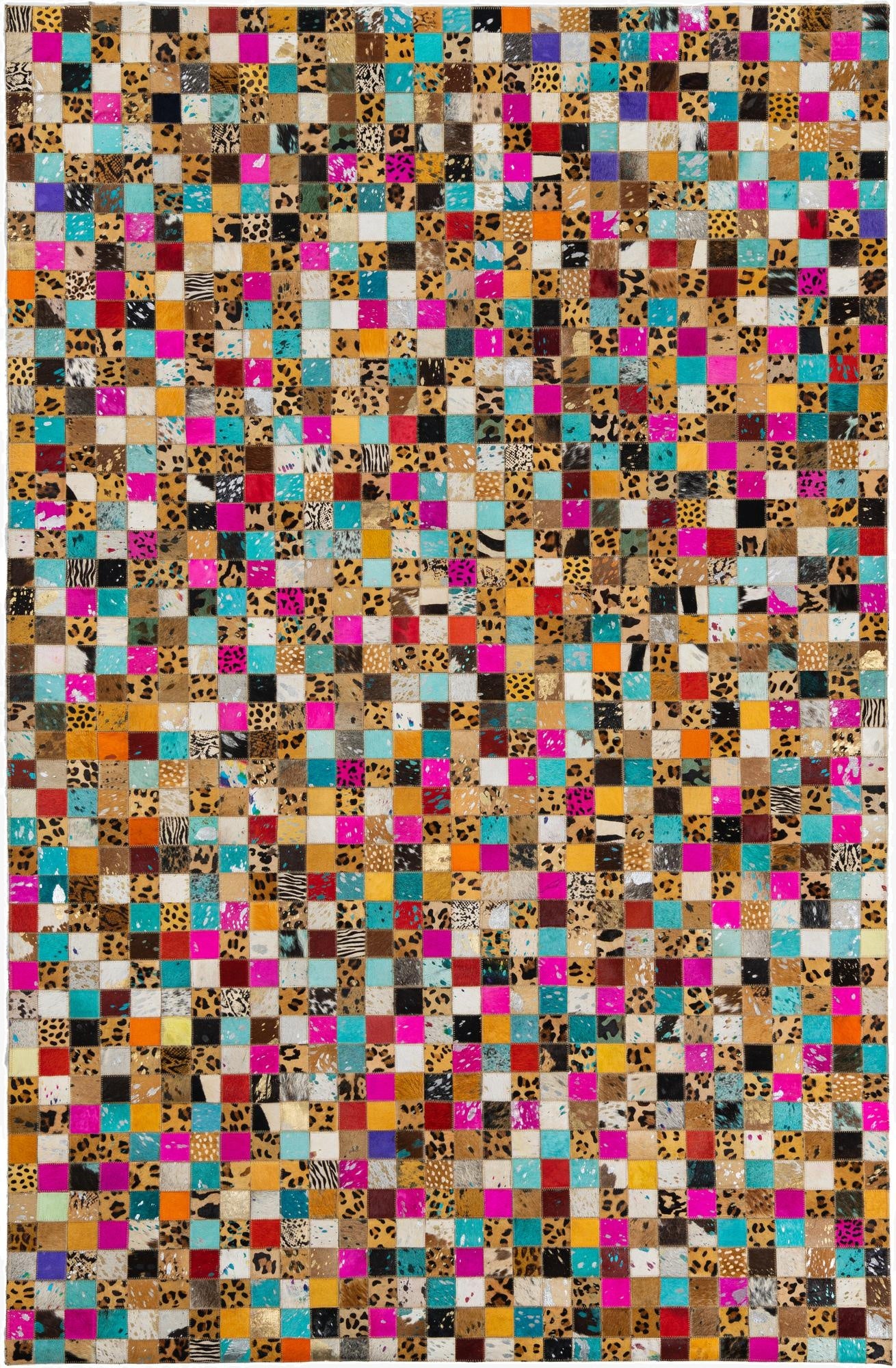 5' 1 x 7' 10 Cowhide Leather Rug