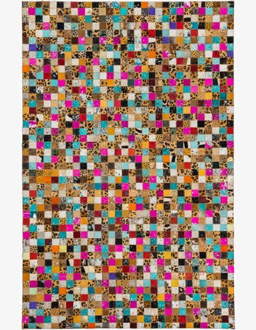 5' 1 x 7' 10 Cowhide Leather Rug