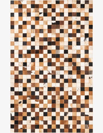 5' x 8' 1 Cowhide Leather Rug