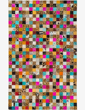 5' x 8' Cowhide Leather Rug