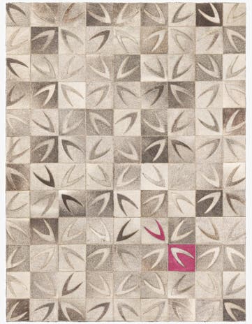 4' 6 x 6' Cowhide Leather Rug