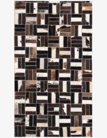1' 9 x 3' Cowhide Leather Rug