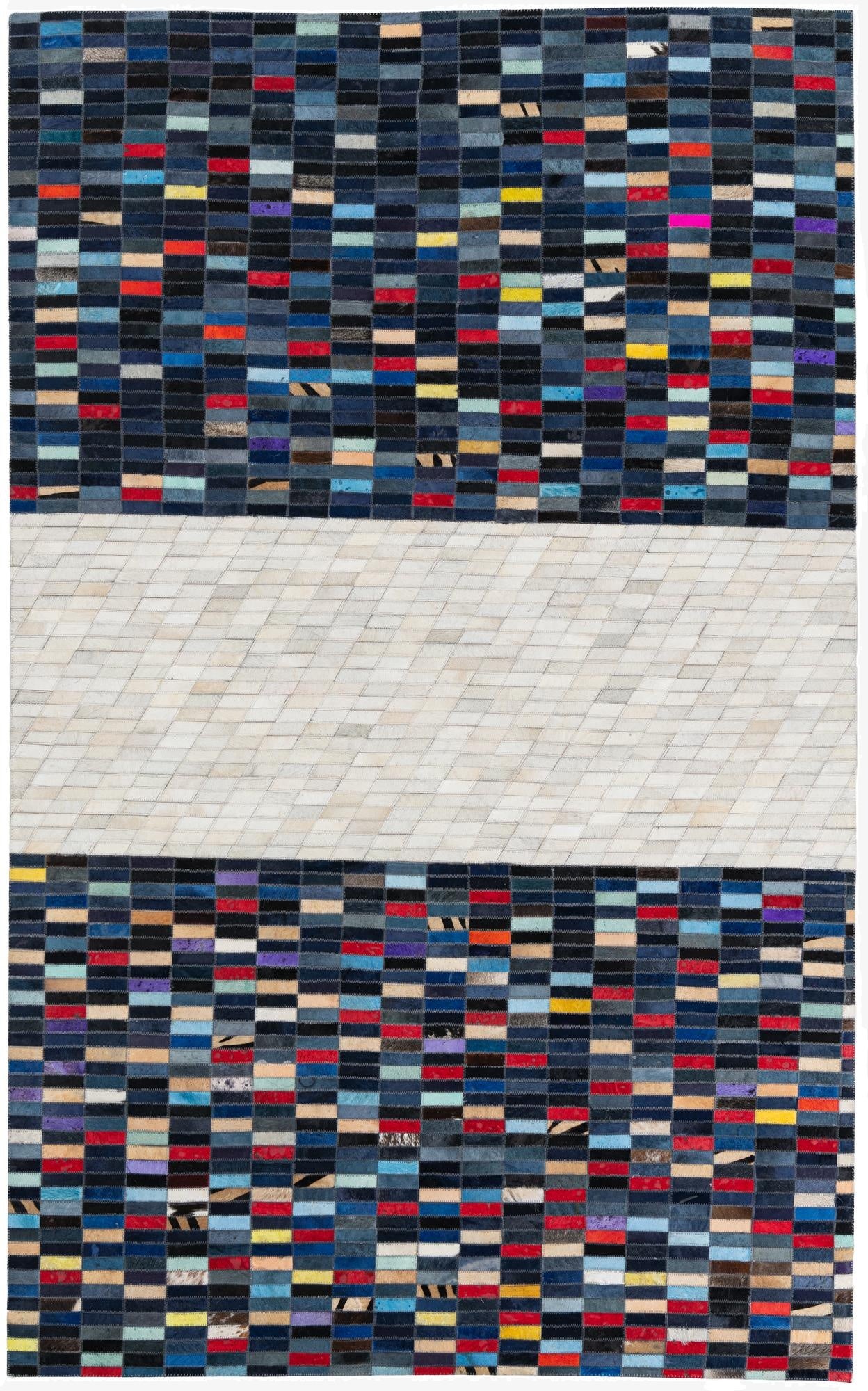 5' 1 x 8' Cowhide Leather Rug