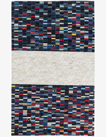 5' 1 x 8' Cowhide Leather Rug