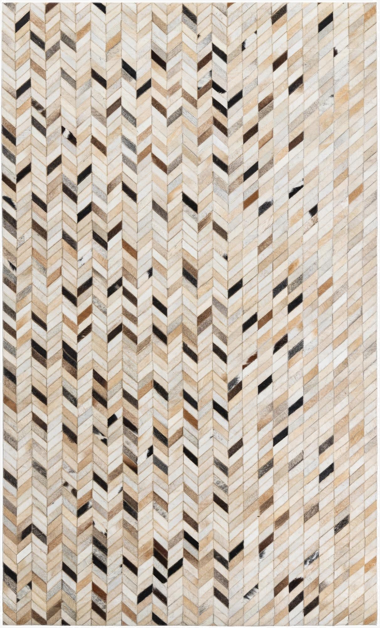 4' 9 x 7' 10 Cowhide Leather Rug