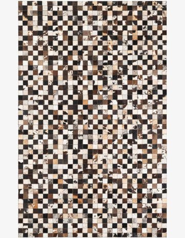 5' 1 x 8' 1 Cowhide Leather Rug