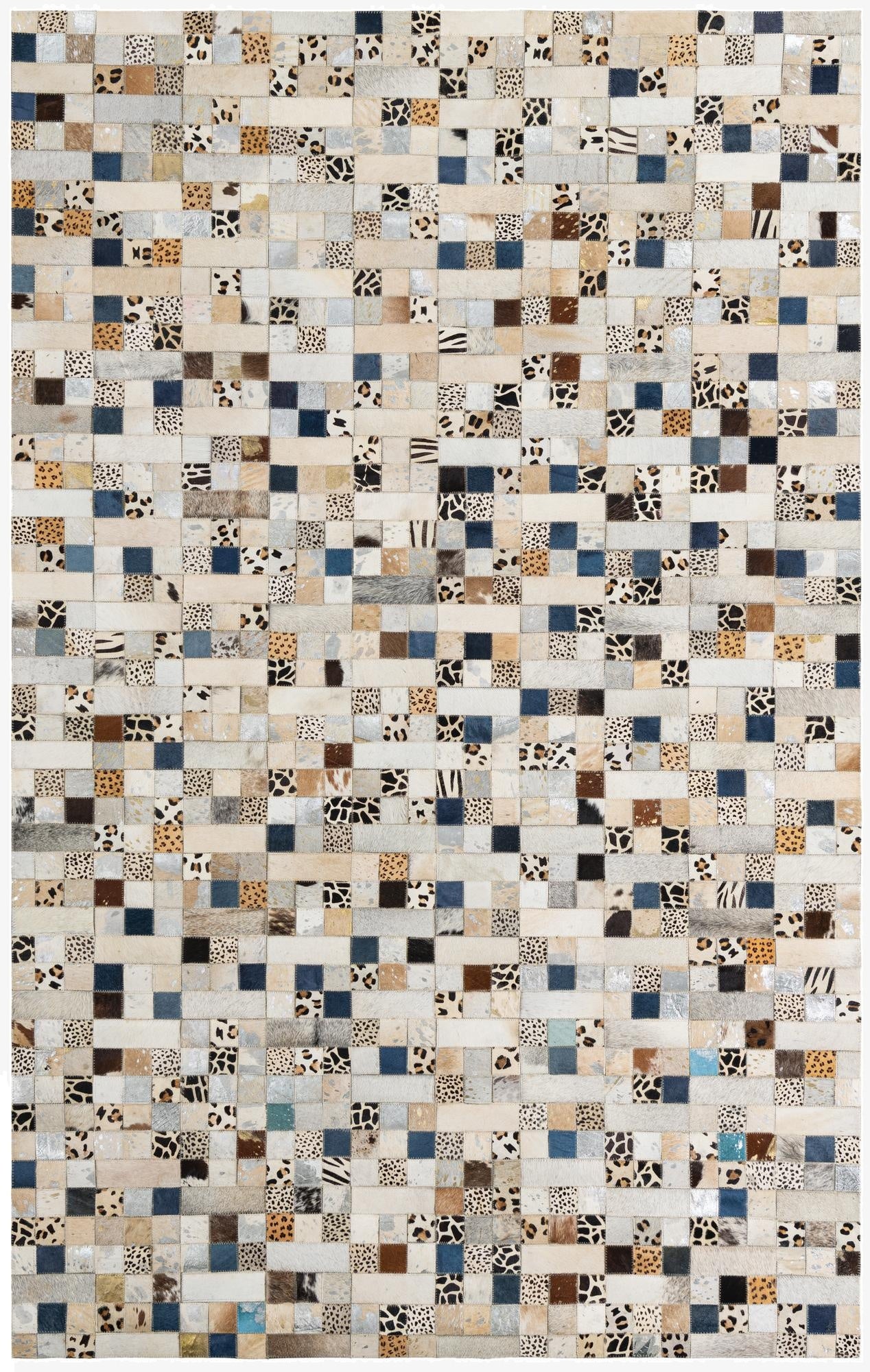 5' x 7' 10 Cowhide Leather Rug