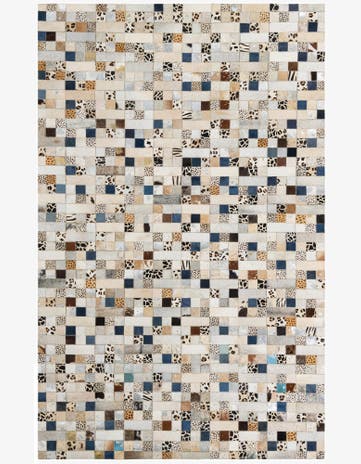 5' x 7' 10 Cowhide Leather Rug