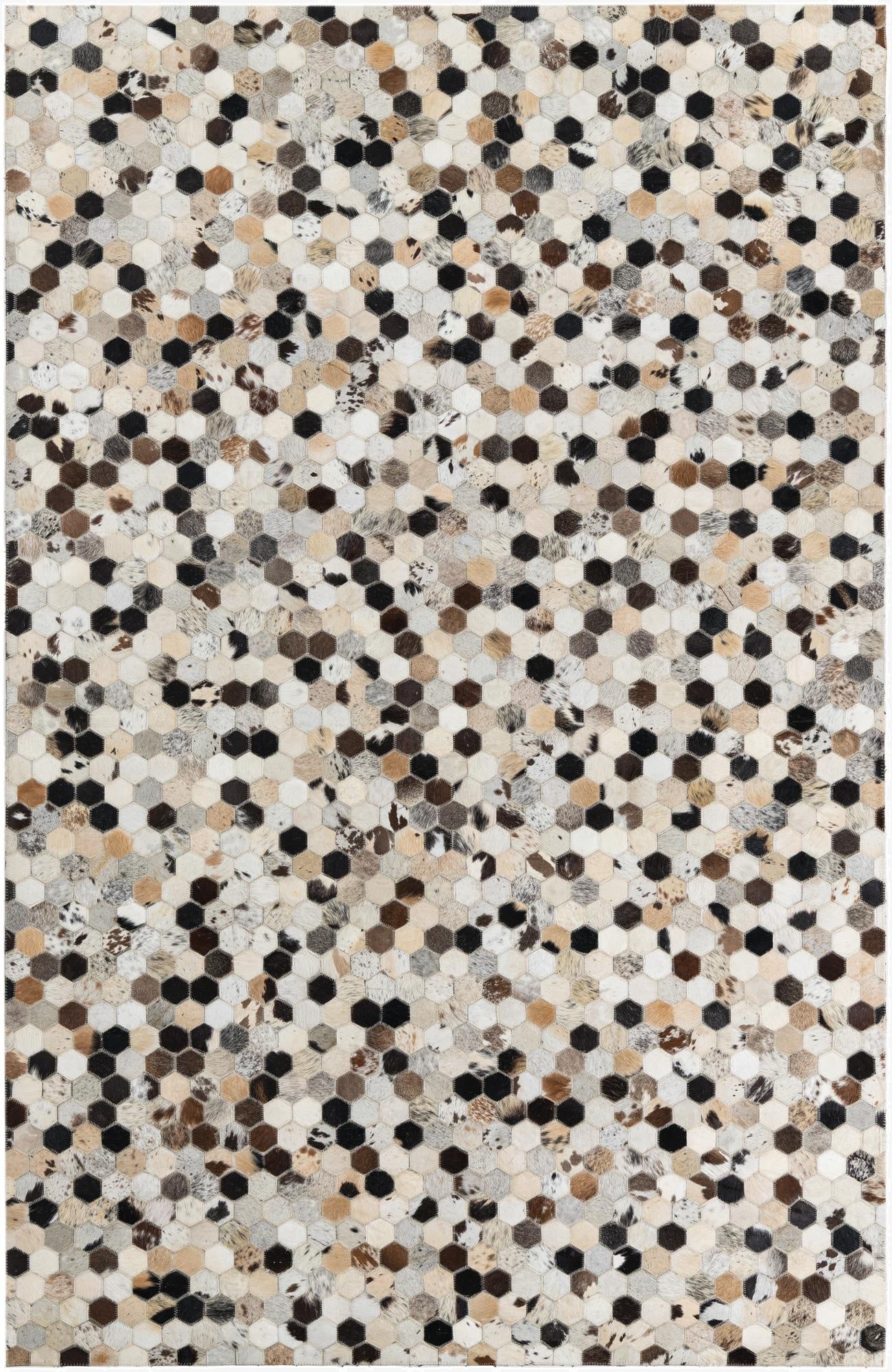 5' 2 x 8' Cowhide Leather Rug