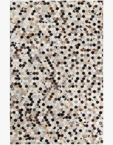 5' 2 x 8' Cowhide Leather Rug