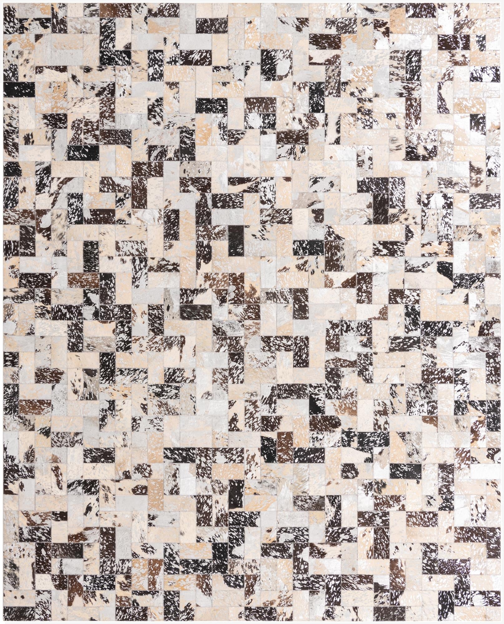 8' 1 x 10' Cowhide Leather Rug