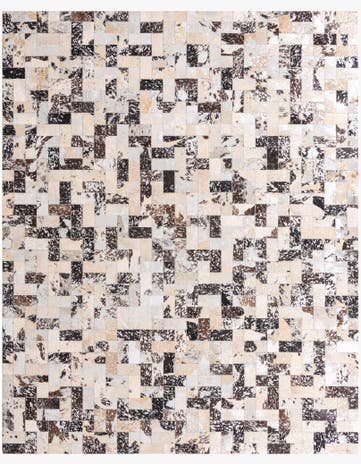 8' 1 x 10' Cowhide Leather Rug