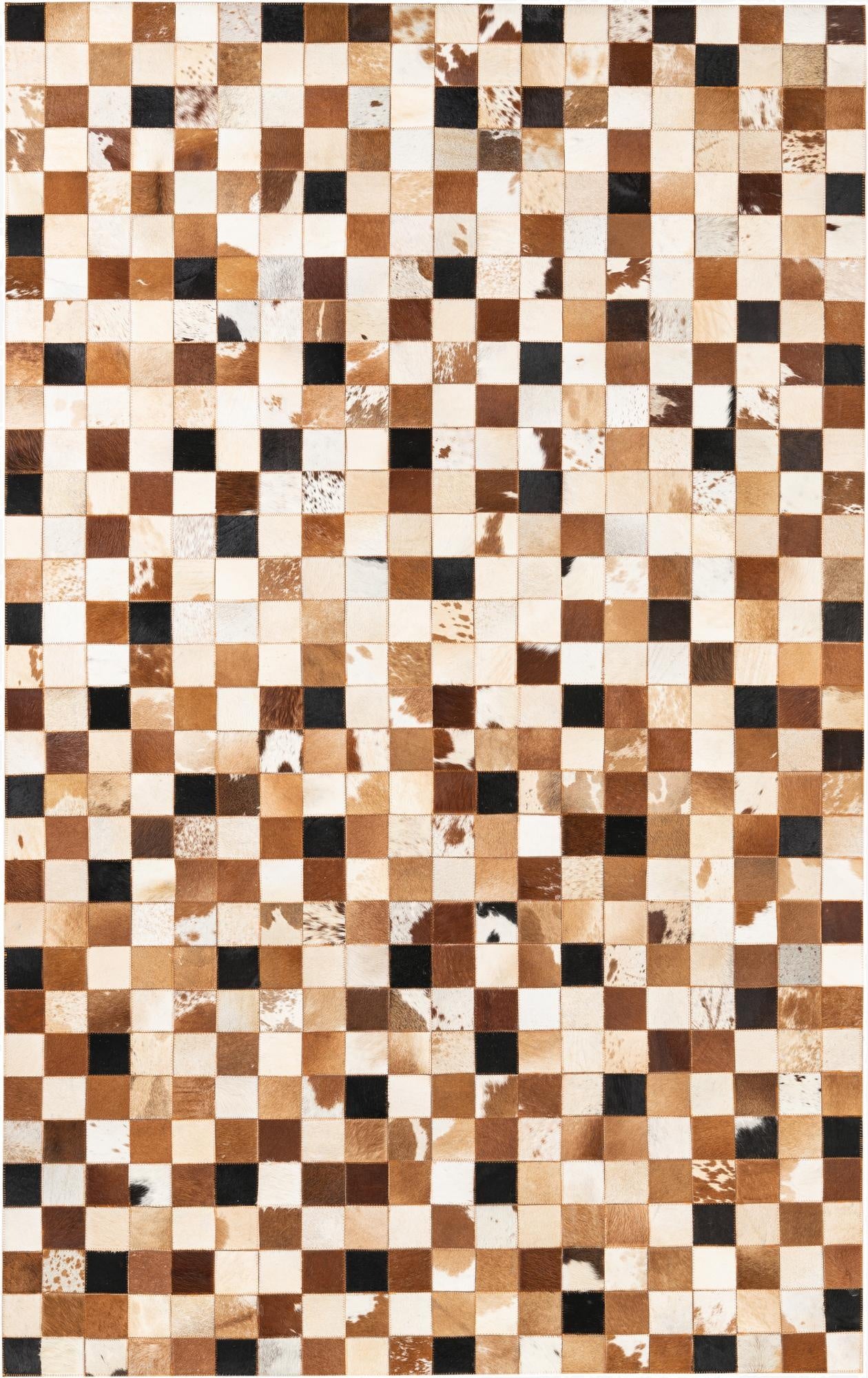 5' 1 x 8' Cowhide Leather Rug