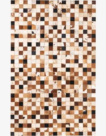 5' 1 x 8' Cowhide Leather Rug