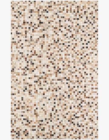 5' 1 x 8' 1 Cowhide Leather Rug