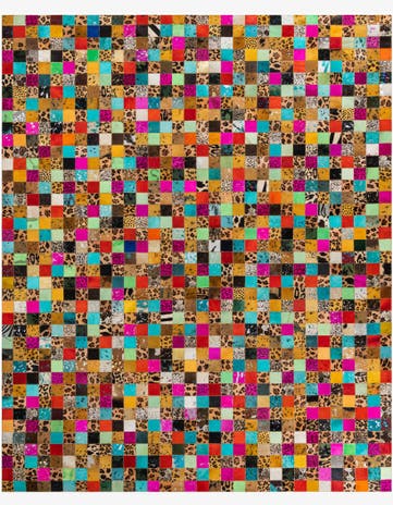 8' 1 x 9' 10 Cowhide Leather Rug