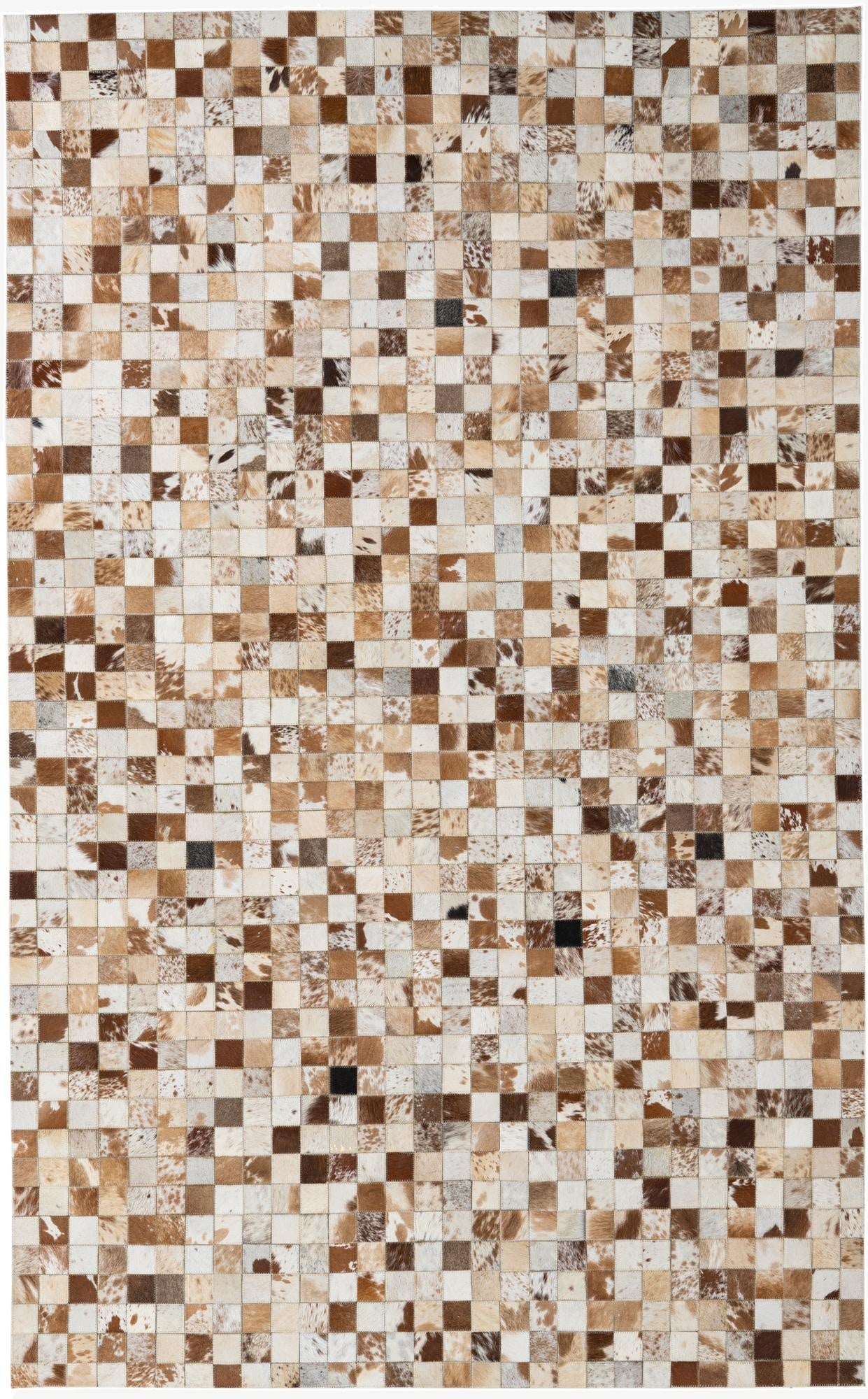 5' 1 x 8' Cowhide Leather Rug