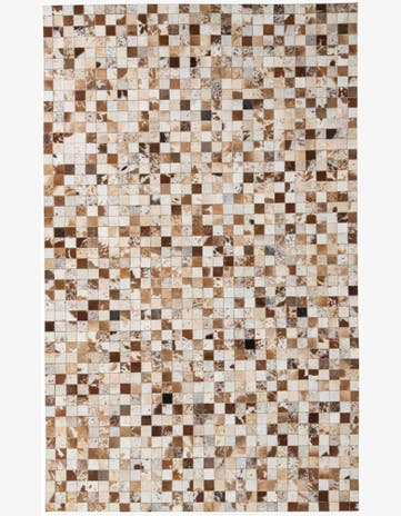 5' 1 x 8' Cowhide Leather Rug